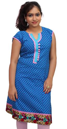 blue cotton ladies kurti